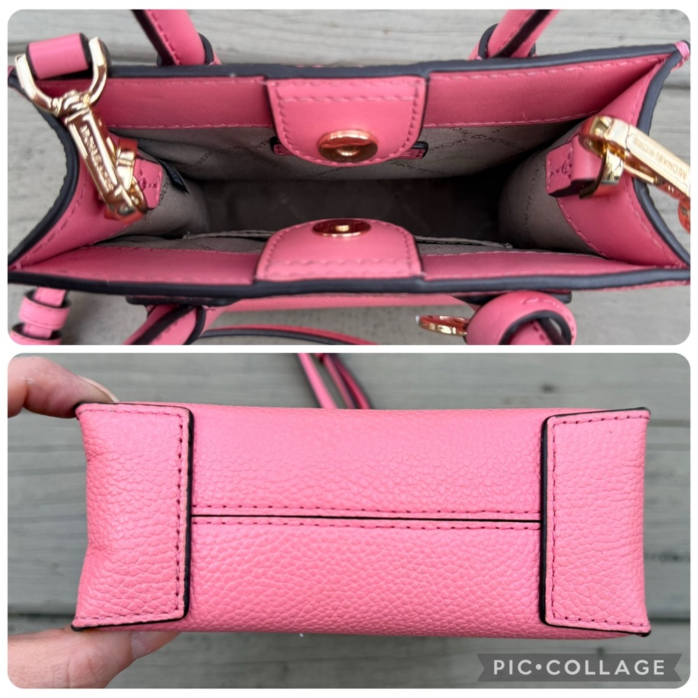 Michael Kors Mercer Crossbody Bag Purse in Tea Rose Pink Leather - Picture 12 of 16